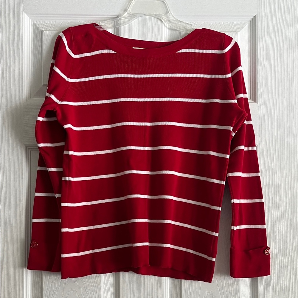 Talbots Red and White Striped Sweater